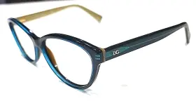 Dg3232 Dolce&gabbana And 2958 Blue Gold Oval Eyeglasses Frame 55-15 140