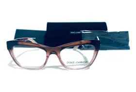 49-17-140 Dolce&gabbana Dg3253 And 3060 Brown Crystal Cat Eye Eyeglasses Mm With Case