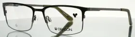 54-17-145 Dragon Dr2041 310 Dark Gunmetal Mens Rectangle Eyeglasses B 35