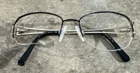 53-17-135-32 Easyclip Easy Clip Mod Ec322 Half Rim Black Gold Flex Eyeglasses Frame 53-17-135-32mm G19