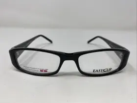 Easyclip Ec121 Easy Clip 90 49-16-135 Black Plastic Full Rim Eyeglasses Frame Fy03