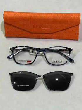 Ec421 Easyclip 50 Blue And Crystal Marbled Eyelasses Mag Polarized Sunglasses
