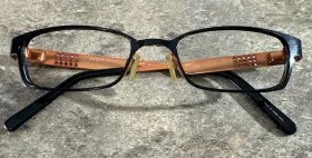 49-17-135-25 Easyclip Q4001 Black Copper Metal Flex Hinge Eyeglasses Frames G19