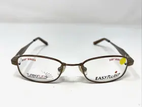 40-16-115 Easytwist Easy Twist Mod. Et968 10 Brown Metal Full Rim Eyeglasses Frame 347a