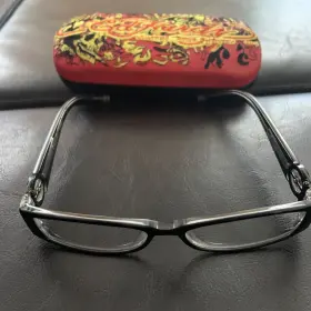 Eho718 Ed Hardy Vintage Tattoo Unisex Eyeglass Frame 51015 135 Black Crystal
