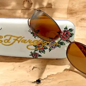 Eho746 Ed Hardy Vintage Eyeglass Flower Frame And Case Only 52 18 135