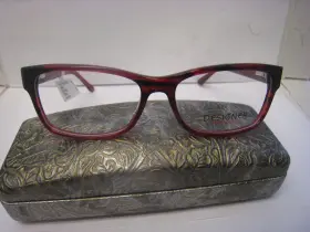 Wf-dlfl4022 Elan 803926386490 Designer Looks For Less Eyeglasses Red Frames 54 15 136 Nwt With Case