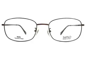 Elasta E7205-n2t By Safilo Eyeglasses Frames E7205 N2t Brown Rectangle Wire Rim 55-19-145