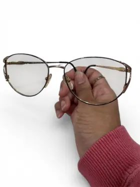56-16-140 Elizabeth Arden Ea635 Vtg 90s Gold Oval Designer Eyeglasses Frames New