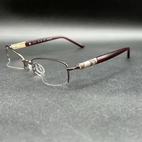 Elle 7649-091924-16.95 El 13412 Half-rim Eyeglasses Frame Burgundy Flex 51-17-135 Used