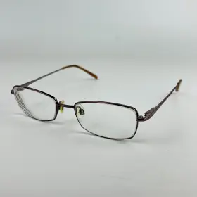 El13354 Elle Womens Eyeglasses Frame Brown Rectangle Full Rim 51-17-135mm