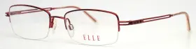 Elle El18558 Re Red Womens Rectangle Half Rim Eyeglasses 50-17-135 B 31