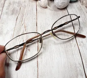 Elle El18730 Brown Metal Crystal Accent Eyeglasses Frames - 49-18-130