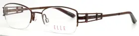 Elle El18779 Br Brown Womens Rectangle Half Rim Eyeglasses 48-18-135 B 31