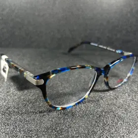 54-16-140 Ellen Degeneres 803926444619 New Love Womens Eyeglasses Aurora Lapis Blue Confetti