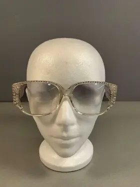 2020p Emmanuelle Khanh Clear Eyeglasses Rhinestone Frames Handmade France Private Eyes