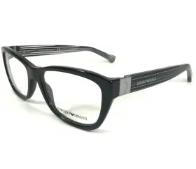 52-16-140 Emporio Armani 053672548655 Eyeglasses Frames Ea3084 5017 Black Gray Clear Striped