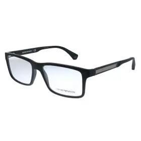 5063 Emporio Armani 3038 Ea Rubber Black Plastic Rectangle Eyeglasses 56mm