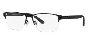 Ea1138 Emporio Armani New Black Semi Rimless Rectangle 3001 Eyeglasses Women