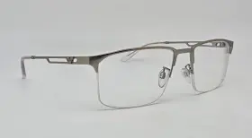 57-18-145 Emporio Armani Ea1143 3045 Matte Silver Semi Rimless Eyeglasses Frame