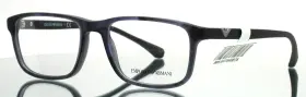 53-18-140 Emporio Armani Ea3098 5549 Blue Mens Rectangle Full Rim Eyeglasses