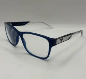 Ea3229 Emporio Armani Mens Plastic Eyeglass Frame 5424 Blue Clear Good Condition
