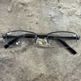 Enhance 3775 Satin Black Half Rim Eyeglasses Frames Spring Hinge 52-18-140-27mm