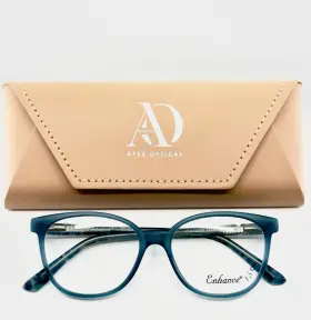47-14-130 Enhance 4169 New Matt Teal Multi Unisex Round Full Rim Eyeglasses B 39