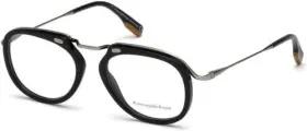 Ez5124 Ermenegildo Zegna Authentic 001 Shiny Black Gunmetal Demo Lens Eyeglasses