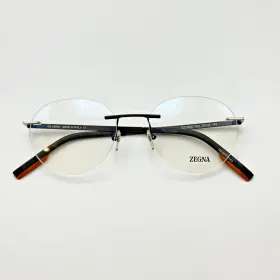 53-18-145 Ermenegildo Zegna Ez5220 Eyeglass Frames 002 Matte Black Round Rimless 53-18-145 Ermenegildo Zegna Ez5220 Eyeglass Frames 002 Matte Black Round Rimless