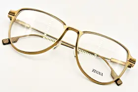 Ez5317 Ermenegildo Zegna 032 Eyeglasses Matte Pale Gold Pilot Metal Frame Nwot