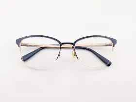 Escada Vesb01k Eyeglasses Frames Only 0h60 52-18-135 Metal Blue/gold