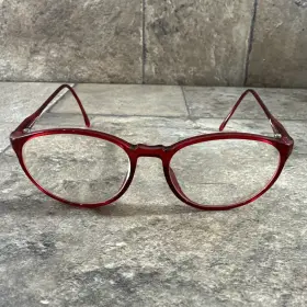 54-17-120 Esprit 7037 Vintage Optyl Icm 31 Red Full Rim Eyeglasses Frames Only