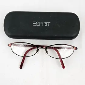 9133 Esprit Vintage Red Womens Eyeglasses Frames Oval Eye Glasses And Hard Case