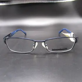 En1130 Essential Eyewear Navy Blue Rectangular Full Rim Eyeglass Frames