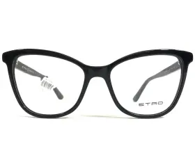 51-16-140 Etro Et2647 Eyeglasses Frames 001 Black Gold Cat Eye Full Rim 51-16-140 Etro Et2647 Eyeglasses Frames 001 Black Gold Cat Eye Full Rim