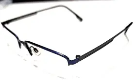 9129 Evatik 938 Blue Titanium Half Rim Rectangle Eyeglasses Frame 58-18 150
