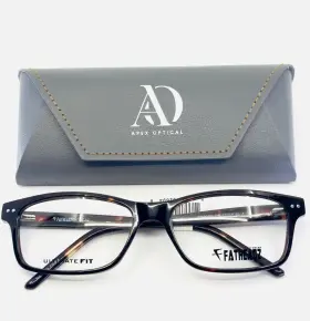 60-18-150 Fatheadz Fh-00194 The Storm Brown Tortoise Rectangle Eyeglasses B 38