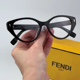 Fe50020i Fendi New First 053 Shiny Black Demo Women Cat Eye Eyeglasses