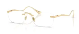 Fh3007t Ferrari 316 Titanium Eyeglasses Mens Gold Rimless Pillow Shape 56mm
