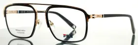 53-19-145 Fila Vfi442 0300 Black Gold Mens Aviator Full Rim Eyeglasses B 41