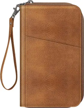 Fintie 840173911624 Family Passport Holder Wallet Rfid Blocking Travel Document Brown