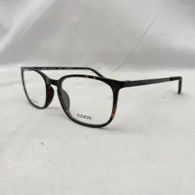 Eo8012 Flexon 886895556750 Unisex Square Thin Lightweight Demo Eyeglasses Havana/black
