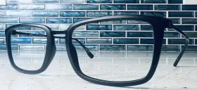 E1082-001 Flexon E1082 001 Eyeglasses Square Blackframes Mechanical Synergy Cold Insert