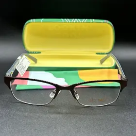 Flower 7712-092424-44.95 Helen Flr6018 Eyeglasses Frame Brown Flex 53-18-135 Nwt With Case And Cloth