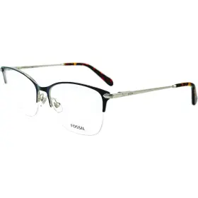 Fossil 7088 Fos G Womens Metal Semi Rimless Eyeglass Frame 0pjp Blue 53-16