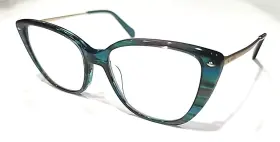 Fos2101 Fossil Fos2101/g/s Glossy Blue Teal Square Cat Eyes Eyeglasses 54/17 140