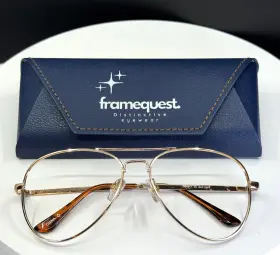 Dg0317 Foster Grant Dl Gld Fwg Gold Aviator Full Rim Eyeglasses Frames Only