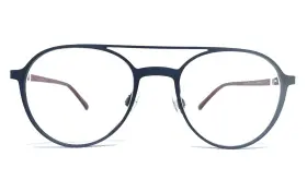 47-18-135 Frame 8496-6531 Nifties Ni Black Metal Round With Red Eyeglasses
