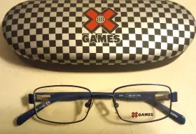 46-16-130 Frame T525 Xgames Eyeglasses Frames Air Time 470 Blue Full Rim Display Model Case
